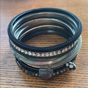 Bebe Gun Metal Bangels